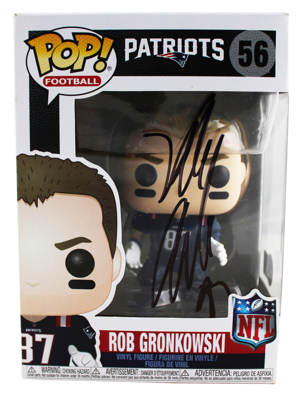 Patriots Rob Gronkowski Signed Patriots #56 Funko Pop Vinyl Figure BAS #BQ56273