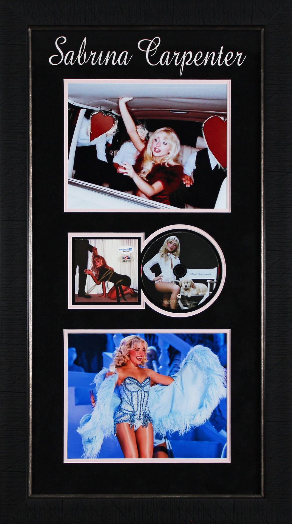 Sabrina Carpenter Signed & Framed Man's Best Friend Cd Insert W/ Disk PSA/DNA