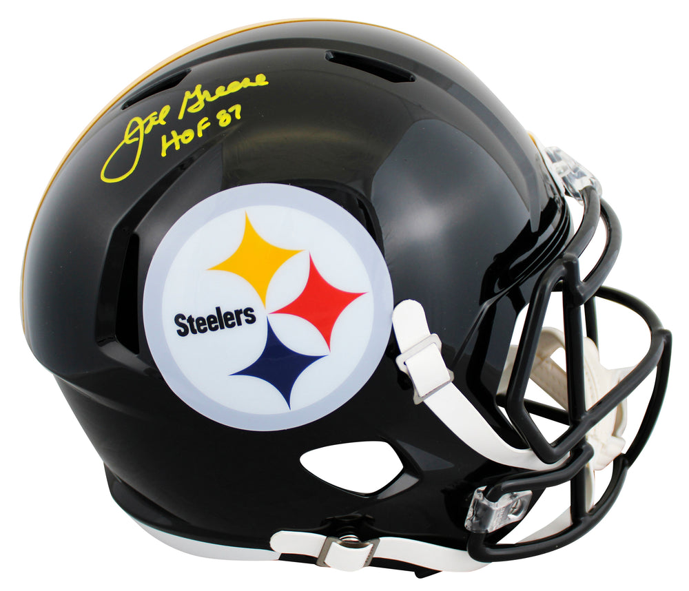 Steelers Joe Greene "HOF 87" Signed Full Size Speed Rep Helmet BAS Witnessed 2