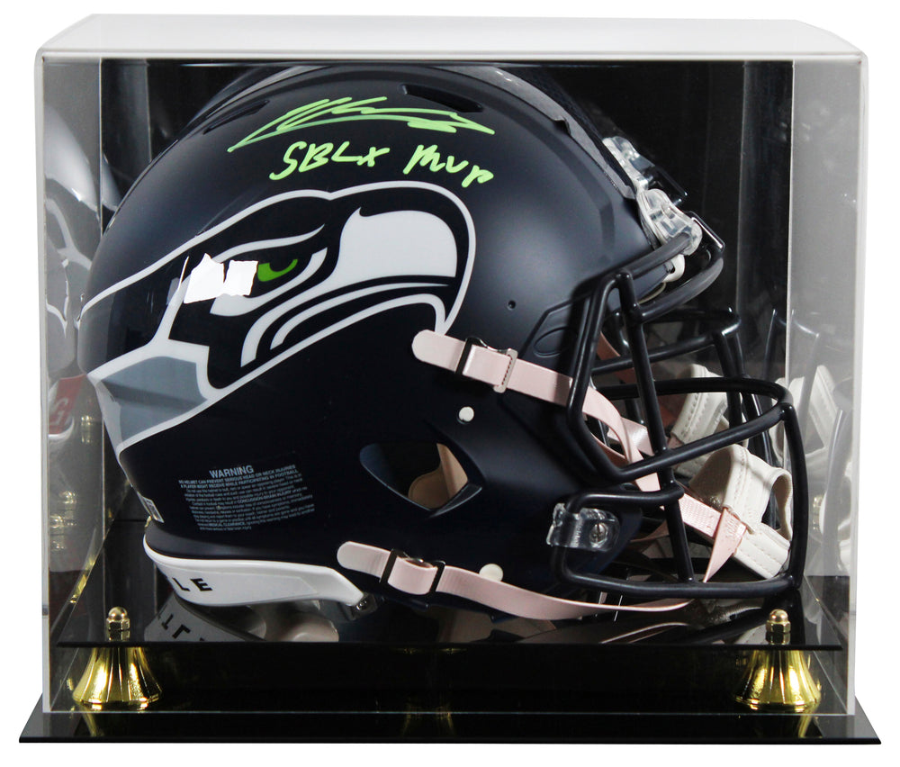 Seahawks Kenneth Walker III "SB MVP" Signed F/S Speed Proline Helmet W/ Case BAS