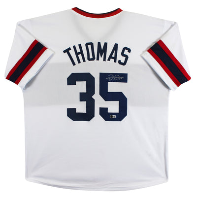 Frank Thomas Authentic Signed White Throwback Pro Style Jersey BAS Witnessed