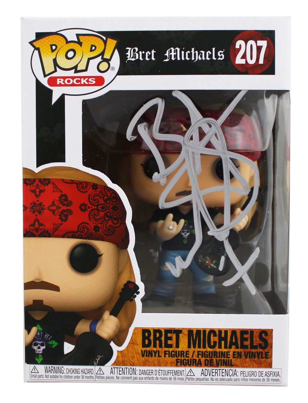 Bret Michaels Poison Authentic Signed Bret Michaels #207 Funko Pop Figure JSA