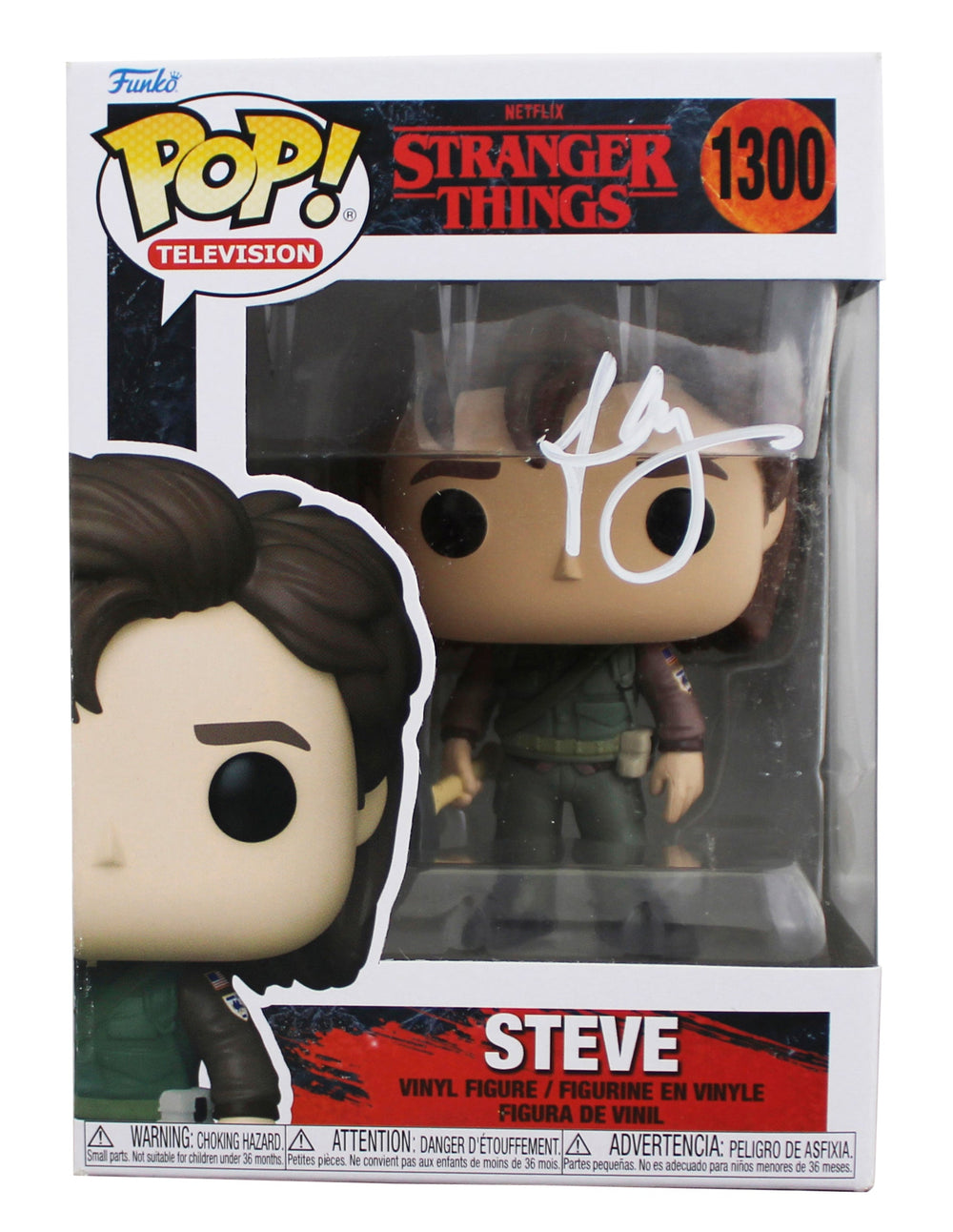 Joe Keery Stranger Things Signed Steve #1300 Funko Pop Vinyl Figure JSA #CE80239