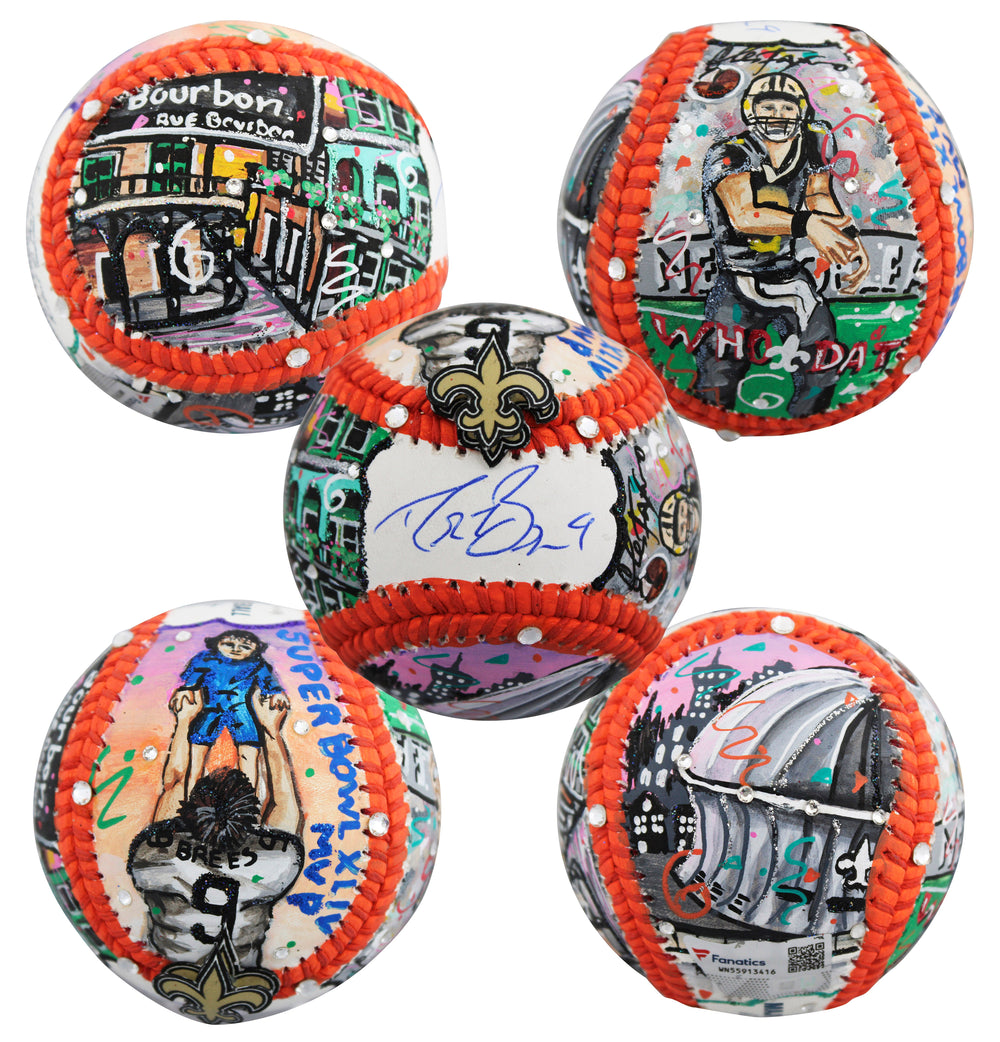 Saints Drew Brees Signed Charles Fazzino Artwork Baseball Fanatics #WN55913416
