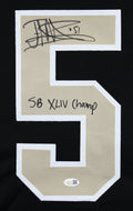 Jonathan Vilma "SB XLIV Champ" Signed Black Pro Style Jersey JSA Witnessed