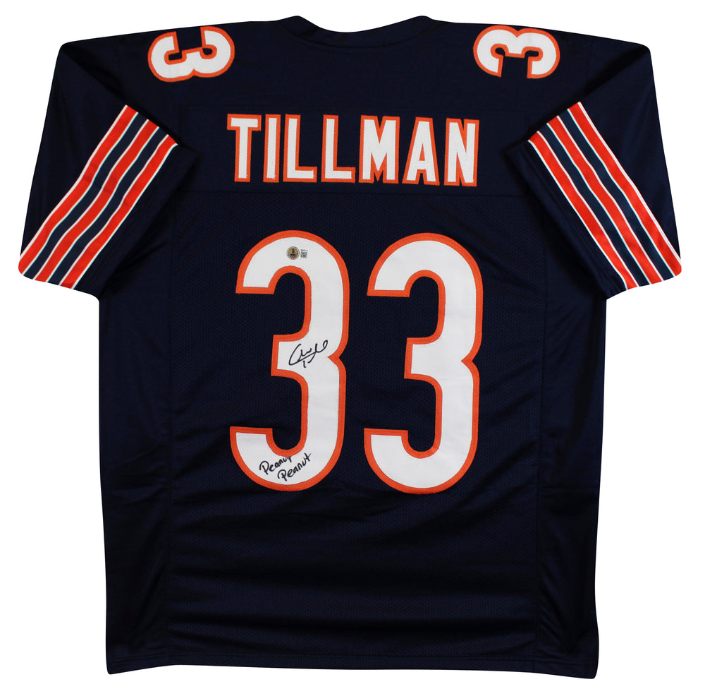 Charles Tillman "Peanut Peanut" Signed Navy Pro Style Jersey BAS Wit #4W645174