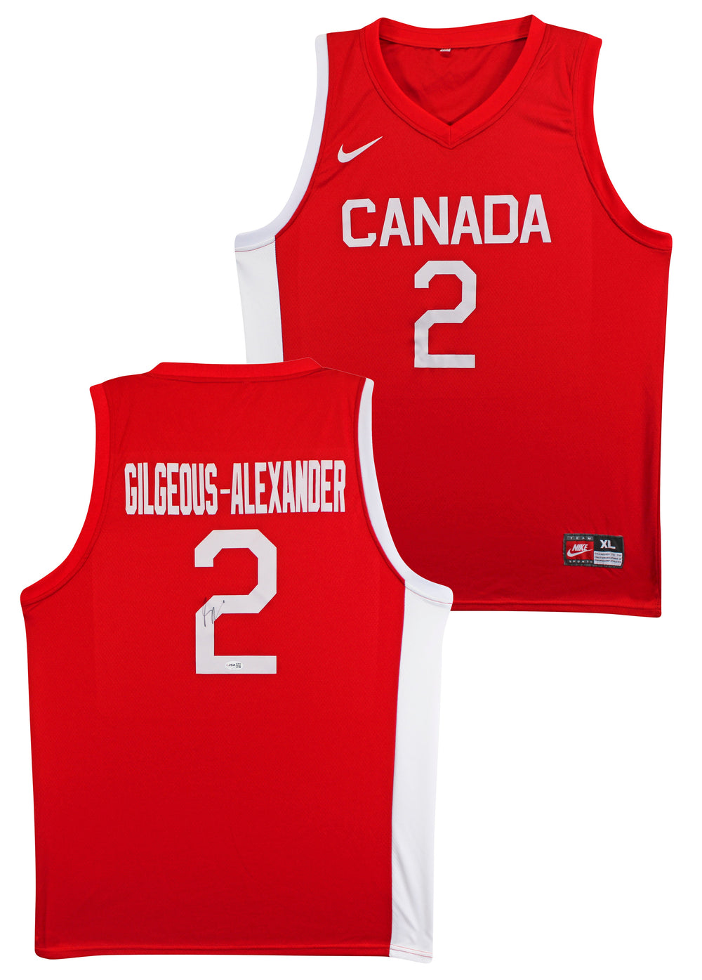 Shai Gilgeous-Alexander Signed Red Nike Team Canada Swingman Jersey JSA #CN07327
