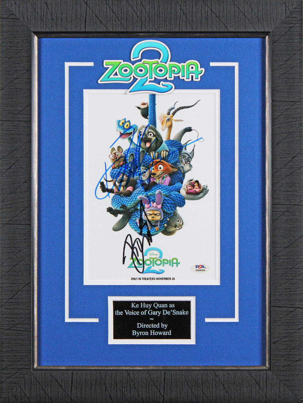 Ke Huy Quan & Byron Howard Zootopia 2 Signed 8x10 Framed Photo PSA/DNA #AQ49202
