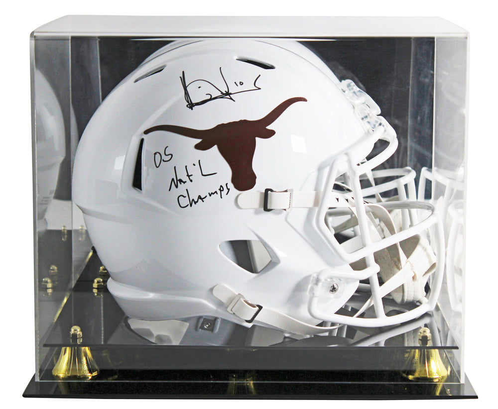 Texas Vince Young "05 Nat'l Champs" Signed F/S Speed Rep Helmet W/ Case BAS W 2
