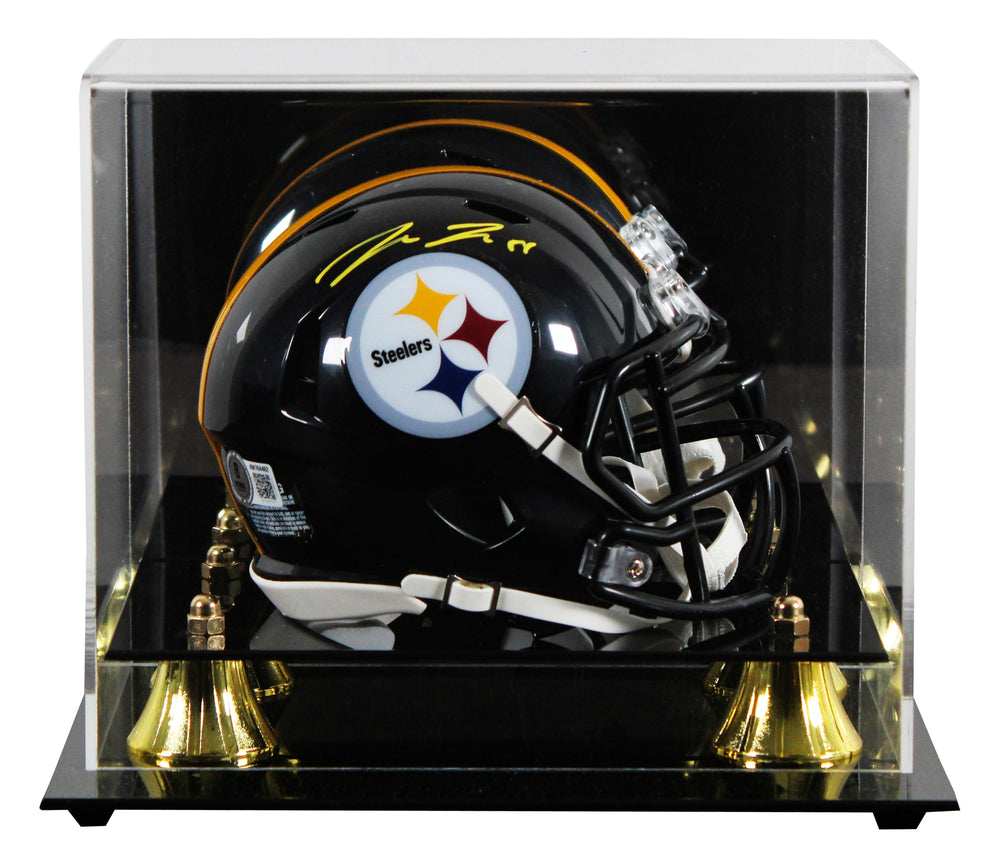 Steelers Pat Freiermuth Signed Speed Mini Helmet W/ Case w/ Yellow Sig BAS Wit