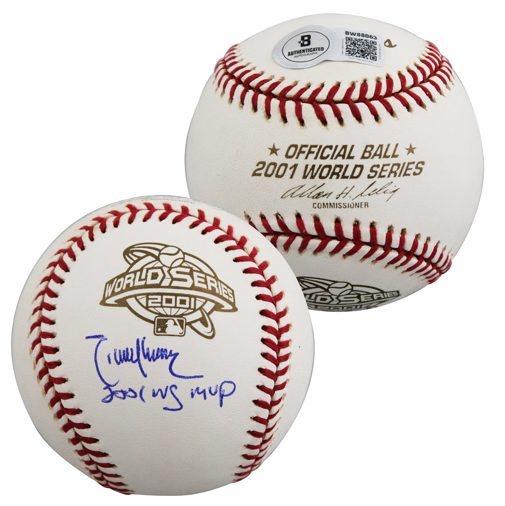 D-Backs Randy Johnson "WS MVP" Signed 2001 WS Logo OML Baseball BAS #BW88063