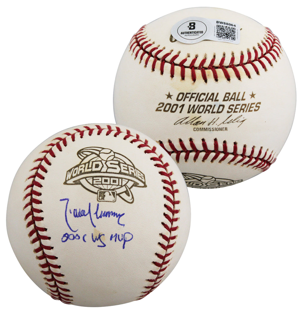 D-Backs Randy Johnson "WS MVP" Signed 2001 WS Logo OML Baseball BAS #BW88064