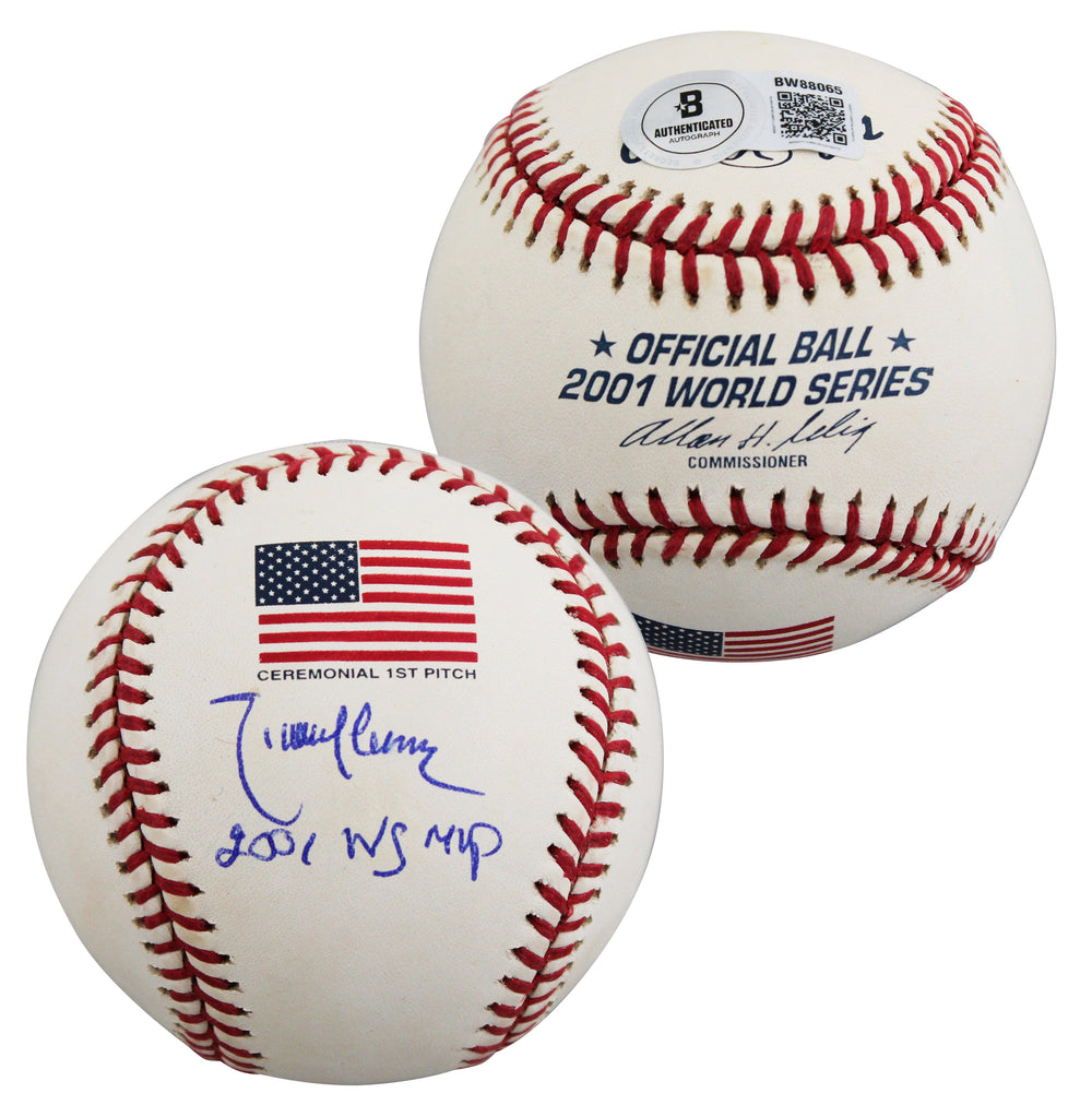 D-Backs Randy Johnson "WS MVP" Signed 2001 WS Logo OML Baseball BAS #BW88065