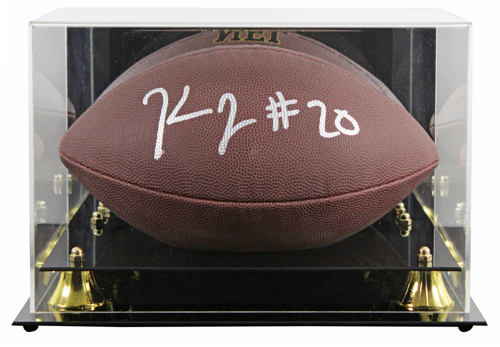 Steelers Kaleb Johnson Signed Wilson Super Grip Football W/ Case BAS Witnessed