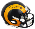 Rams Torry Holt Signed 1981-98 Throwback Speed Mini Helmet BAS Witnessed