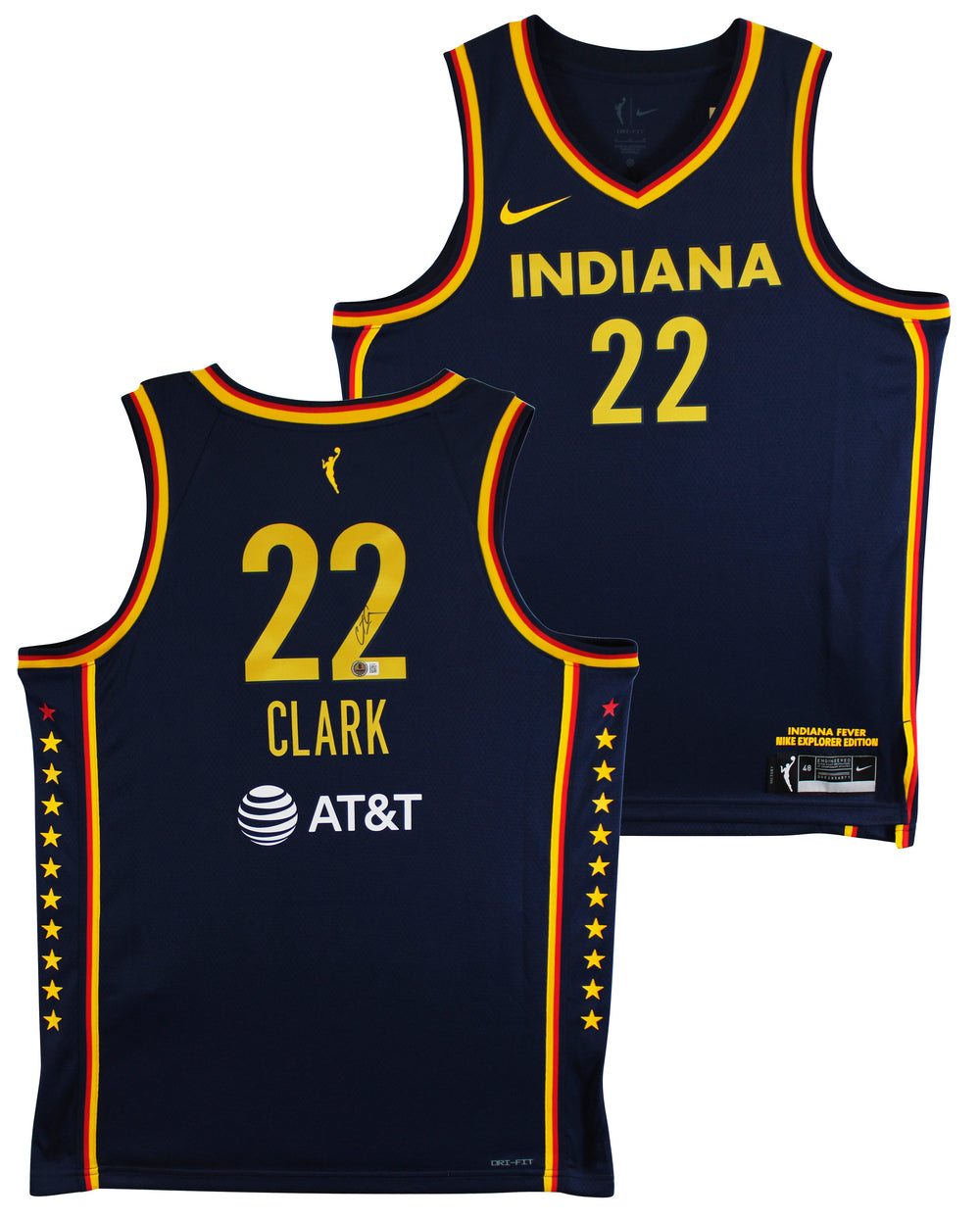 Fever Caitlin Clark Signed Navy Blue Nike Explorer Edition Jersey BAS #AE64586
