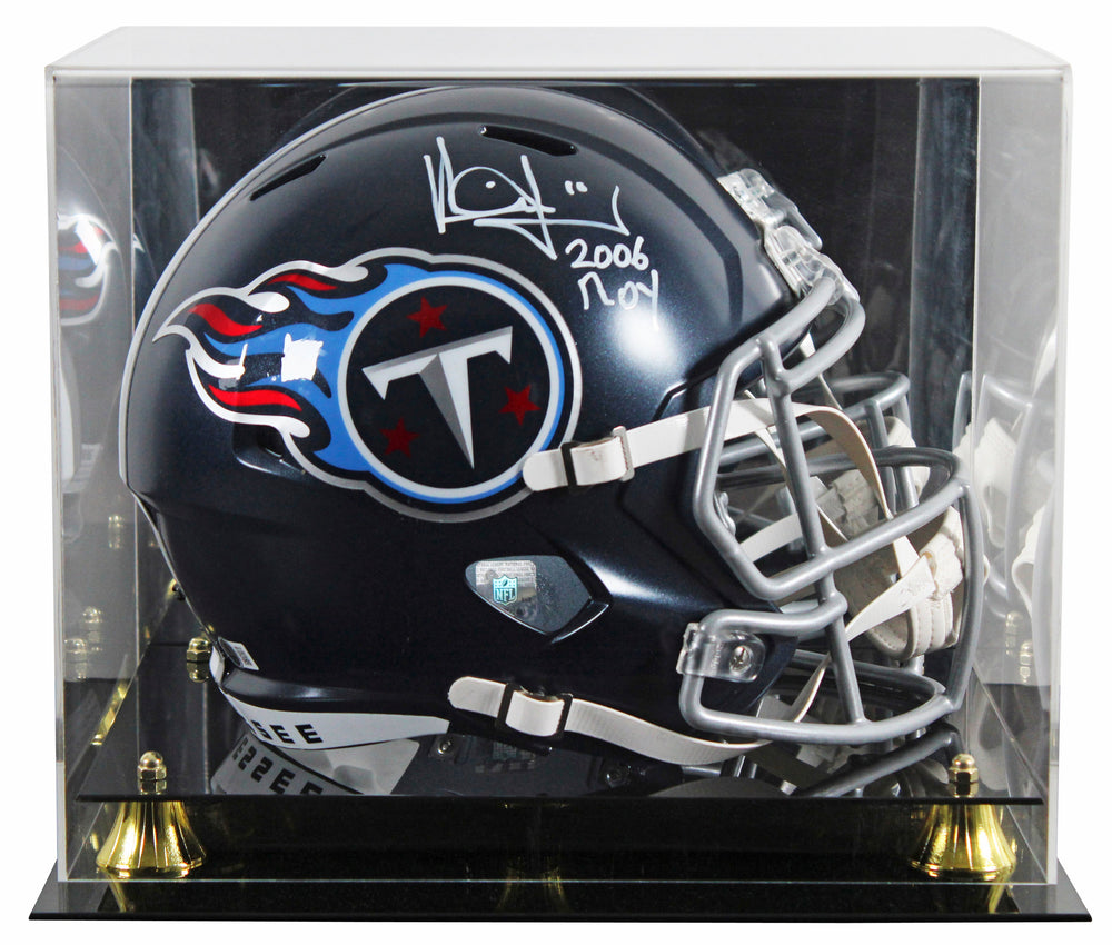Titans Vince Young "2006 ROY" Signed Full Size Speed Rep Helmet W/ Case BAS Wit