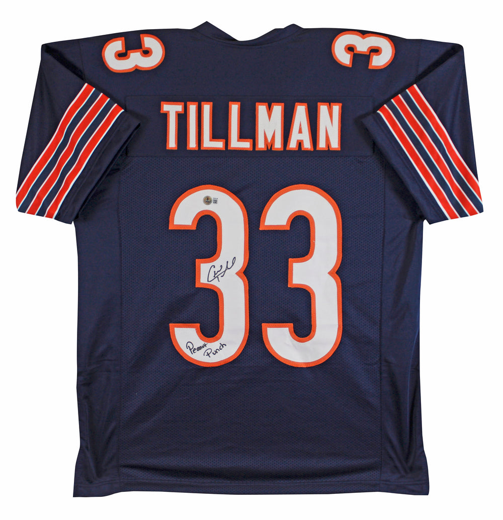 Charles Tillman "Peanut Punch" Signed Navy Pro Style Jersey BAS Witnessed 2