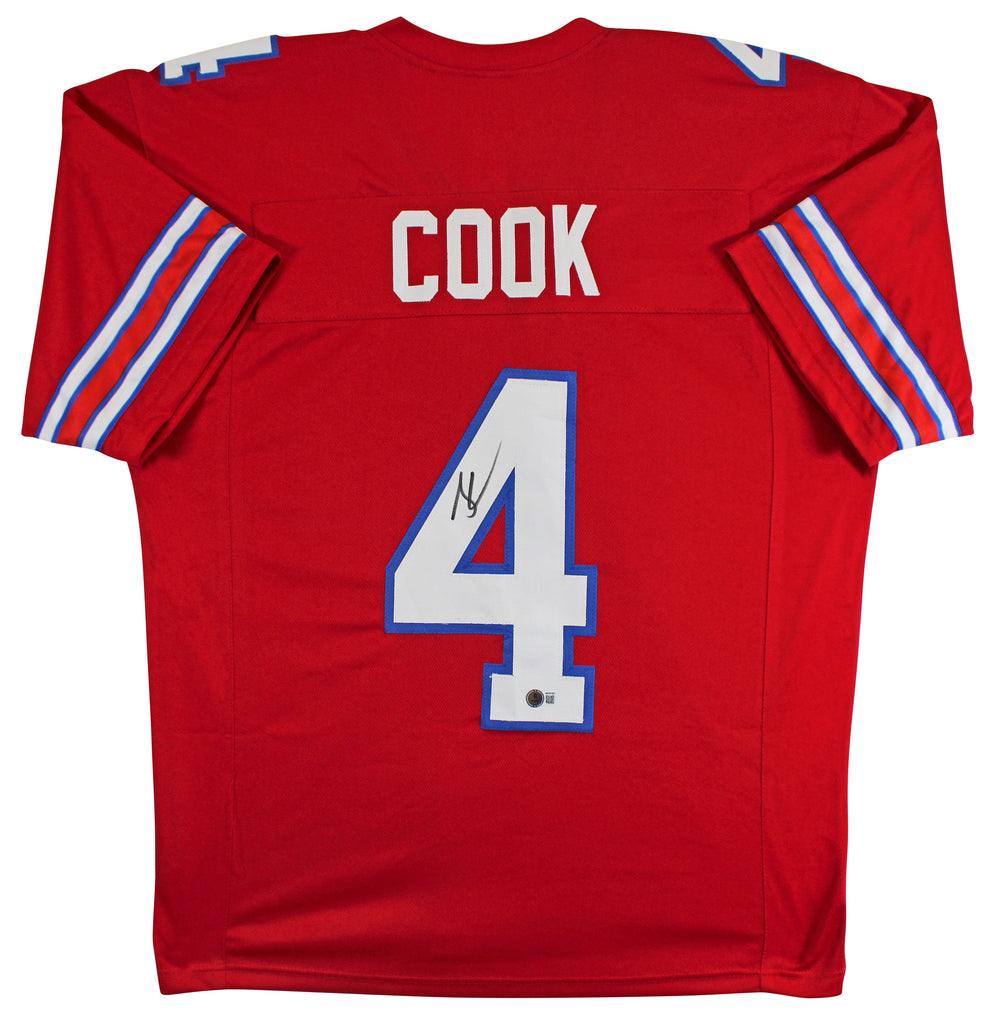 James Cook Authentic Signed Red Pro Style Jersey Autographed BAS