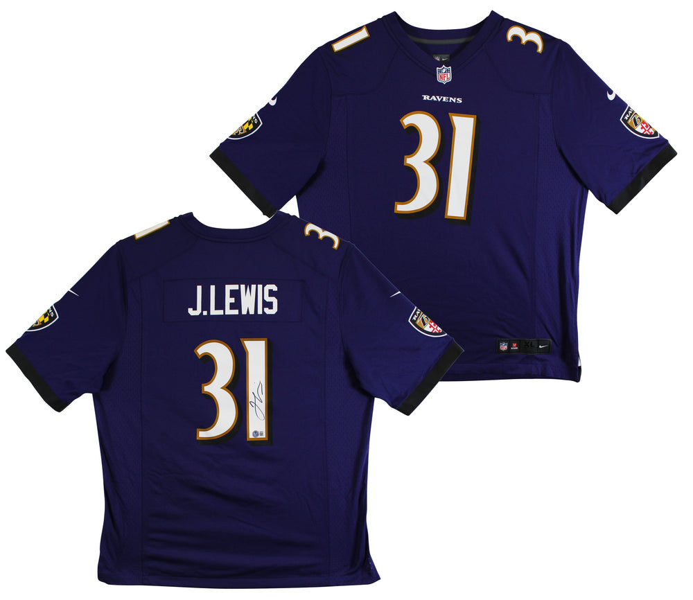 Ravens Jamal Lewis Authentic Signed Purple Nike Game Jersey Autographed BAS