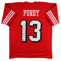 Brock Purdy Authentic Signed Red Pro Style Jersey w/ Dropshadow BAS Witnessed