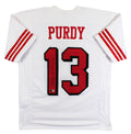 Brock Purdy Authentic Signed White Pro Style Jersey w/ Dropshadow BAS Witnessed