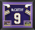 J.J. McCarthy Signed Purple Throwback Pro Style Framed Jersey BAS Witnessed