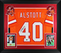 Mike Alstott Signed Orange Throwback Pro Style Framed Jersey BAS Witnessed