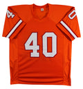 Mike Alstott Authentic Signed Orange Throwback Pro Style Jersey BAS Witnessed