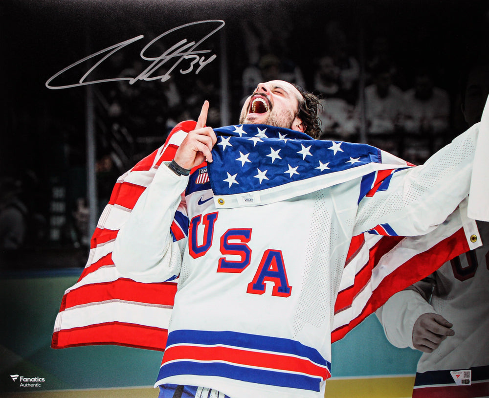 Auston Matthews Team USA Signed 16x20 Horizontal Gold Medal Photo Fanatics