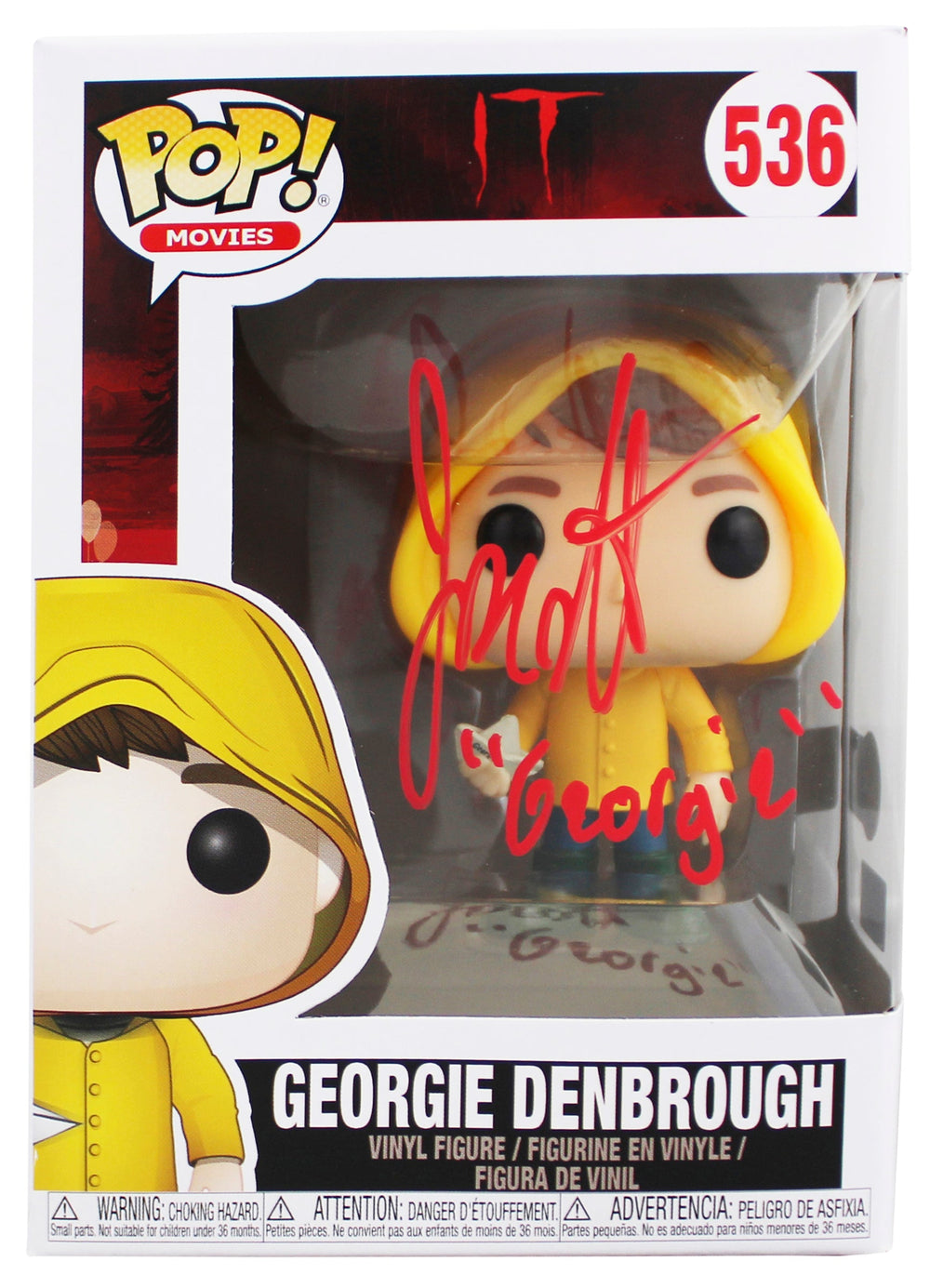 Jackson Robert Scott It "Georgie" Signed  #536 Funko Pop Vinyl Figure BAS