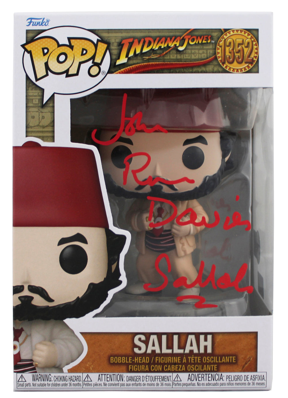 John Rhys-Davies Indiana Jones "Sallah" Signed #1352 Funko Pop Figure BAS 1