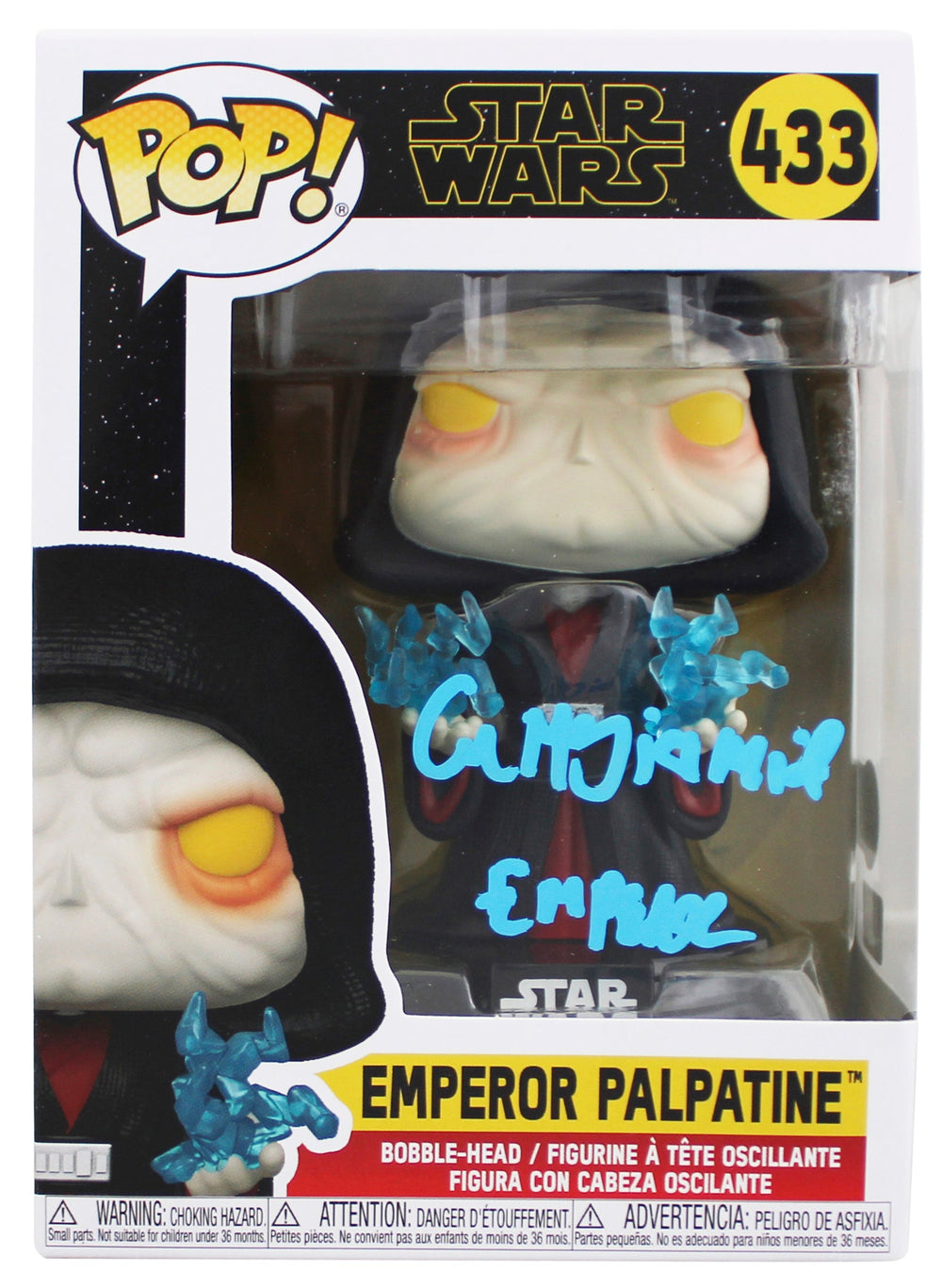 Ian McDiarmid Star Wars "Emperor" Signed #433 Funko Pop Vinyl Figure BAS