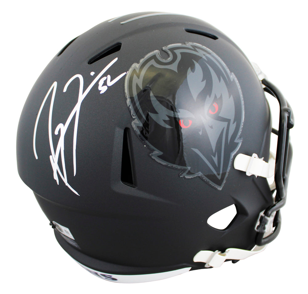 Ravens Ray Lewis Signed 2026 On-Field Alt Full Size Speed Rep Helmet BAS Witness