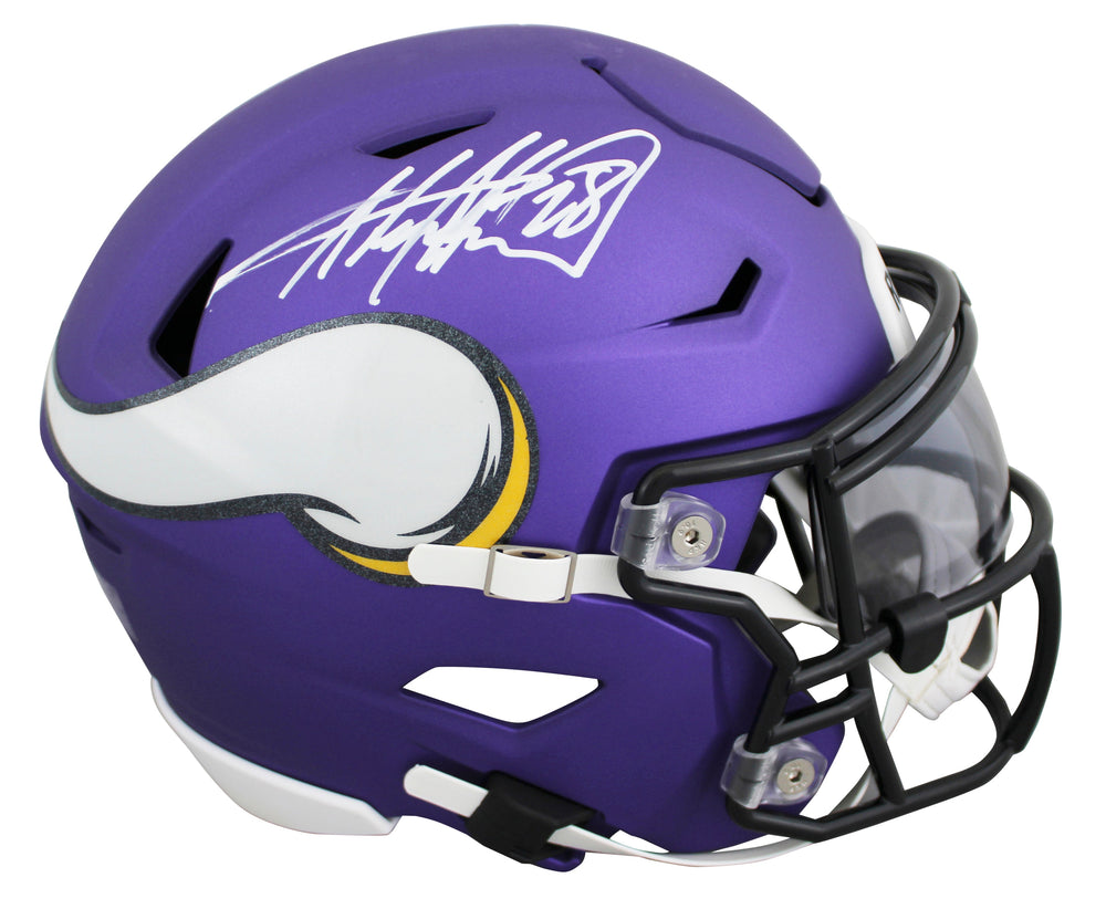 Vikings Adrian Peterson Authentic Signed Speed Flex Midi Helmet BAS Witnessed
