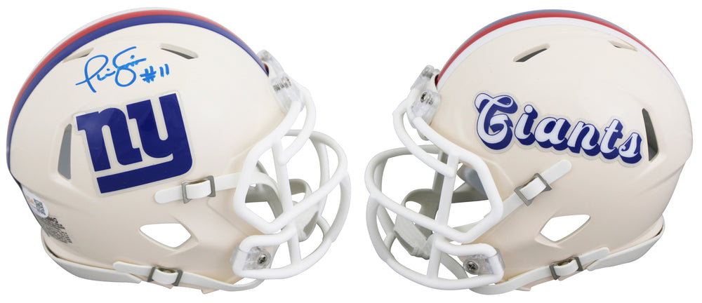 Giants Phil Simms Authentic Signed Retro Speed Mini Helmet JSA Witness
