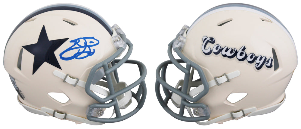 Cowboys Emmitt Smith Authentic Signed Retro Speed Mini Helmet BAS Witnessed