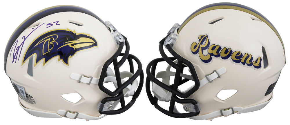 Ravens Ray Lewis Authentic Signed Retro Speed Mini Helmet BAS Witnessed