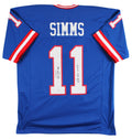 Phil Simms "SB XXI MVP" Authentic Signed Blue Pro Style Jersey JSA Witness