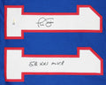 Phil Simms "SB XXI MVP" Signed Blue Pro Style Framed Jersey JSA Witness