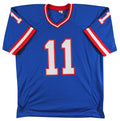 Phil Simms "SB XXI MVP" Authentic Signed Blue Pro Style Jersey JSA Witness