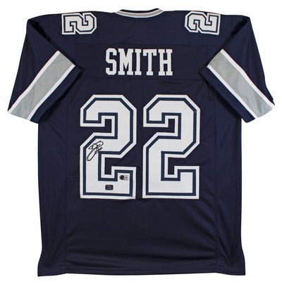 Emmitt Smith Authentic Signed Navy Pro Style Jersey Autographed BAS Witnessed 2