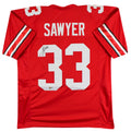 Ohio State Jack Sawyer Authentic Signed Red Pro Style Jersey Autographed BAS 2