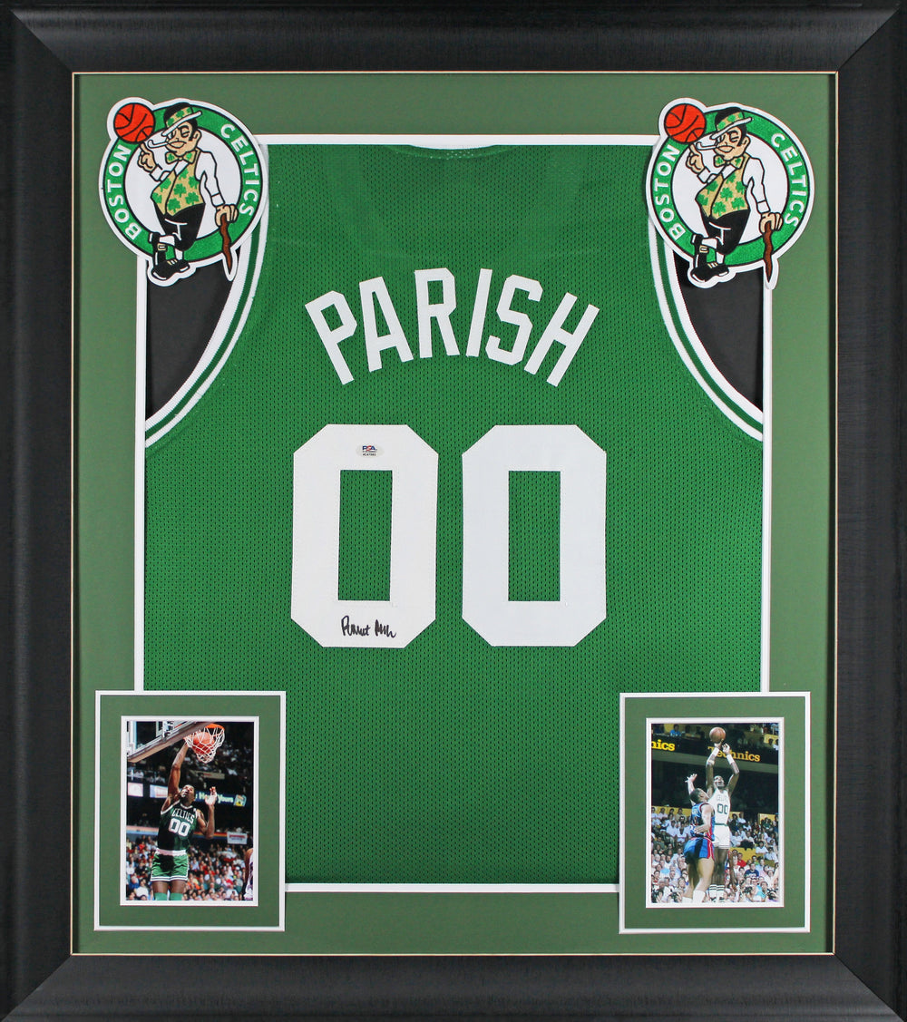 Robert Parish Authentic Signed Green Pro Style Framed Jersey Autographed PSA/DNA