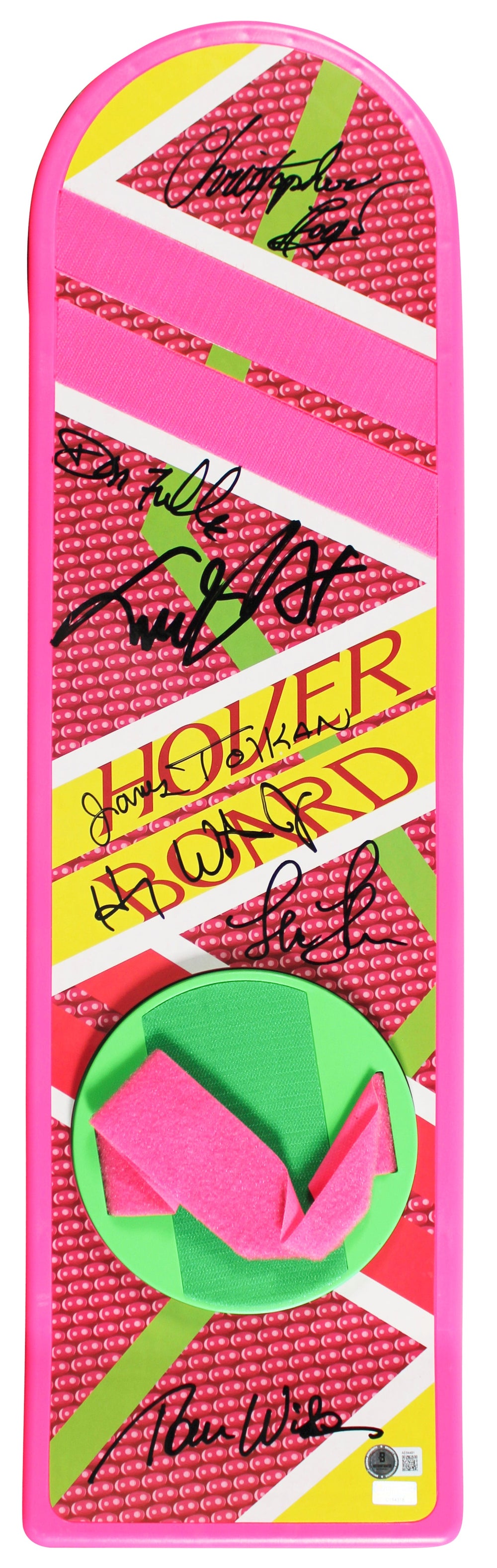 Back To The Future (7) Fox, Lloyd, Thompson, Wilson +3 Signed Hoverboard BAS LOA
