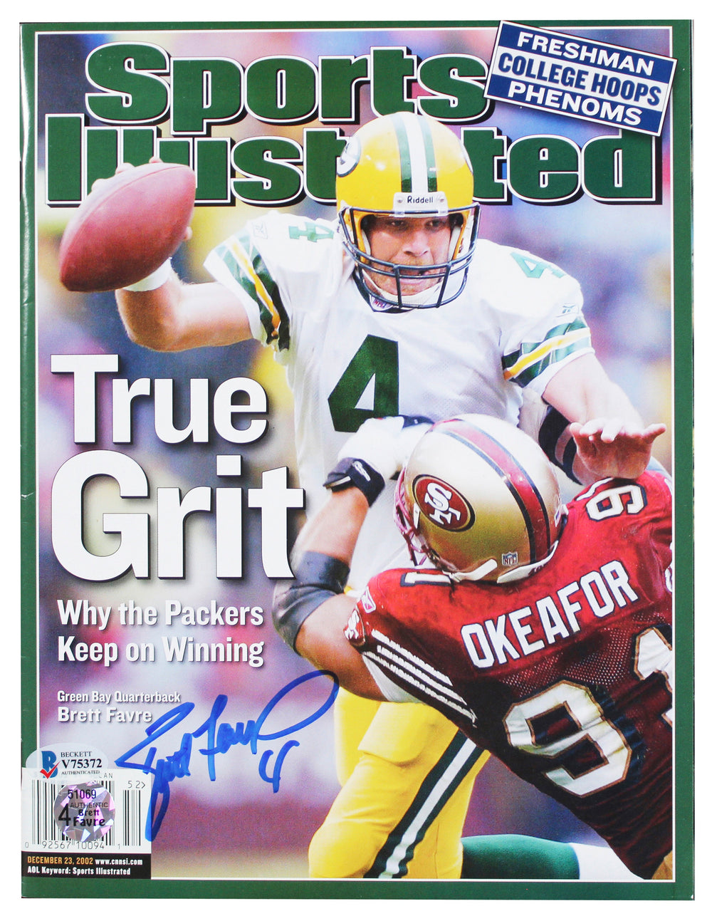 Packers Brett Favre Authentic Signed '02 Sports Illustrated Magazine BAS #V75372