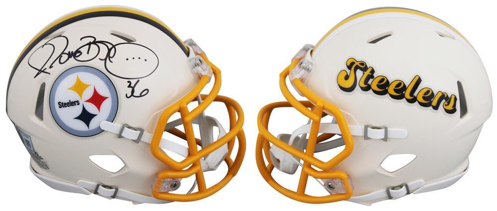 Steelers Jerome Bettis Authentic Signed Retro Speed Mini Helmet BAS Witnessed