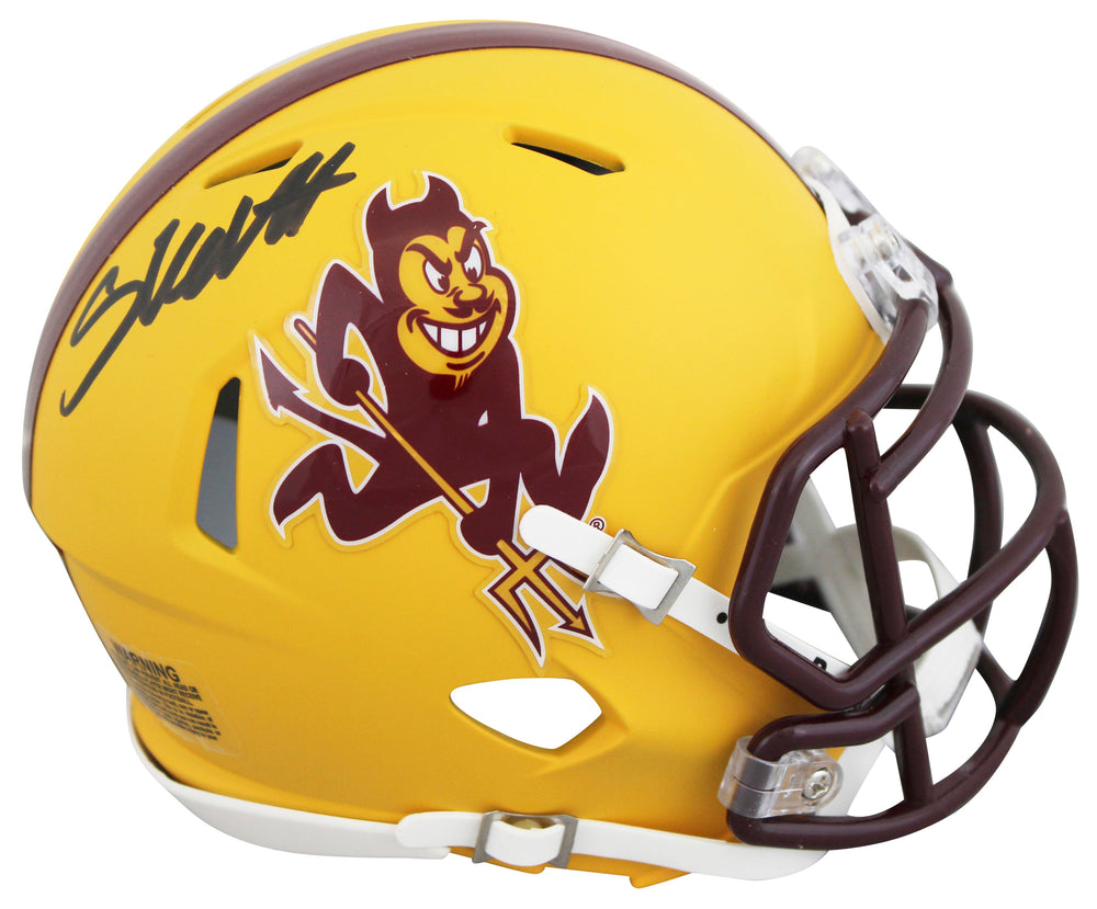 Arizona State Cameron Skattebo Signed Yellow Sparky Speed Mini Helmet JSA