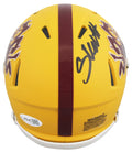 Arizona State Cameron Skattebo Signed Yellow Sparky Speed Mini Helmet JSA