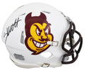 Arizona State Cameron Skattebo Signed White Sparky Speed Mini Helmet w/ Case JSA